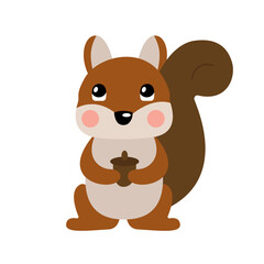 Obraz na płótnie Canvas Vector illustration of a cute squirrel. Simple, flat style.