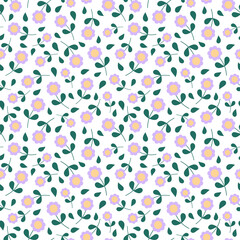 Vector seamless pattern of retro daisies.