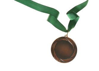 Bronze medal isolated on white. Space for design