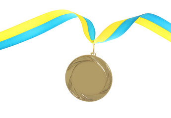 Gold medal isolated on white. Space for design