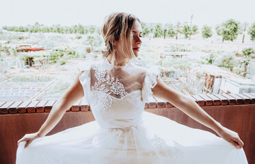 
country bride in the field at her wedding