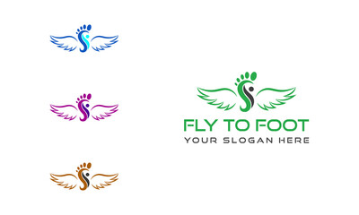 Foot and Ankle, foot Logo Template vector icon, flying wings logo vector, Running logo, footwear logo design template, Foot and care icon logo template, Foot and ankle healthcare logo design.