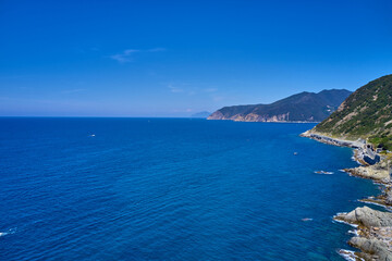 Fototapeta na wymiar Beautiful resort town of Deiva Marina, Italy.