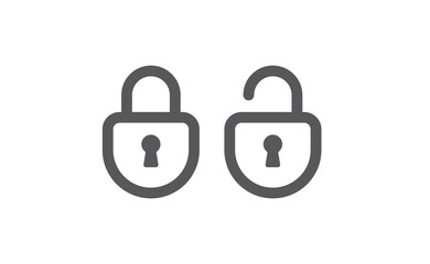 Lock icon, security symbol. Padlock pictogram.