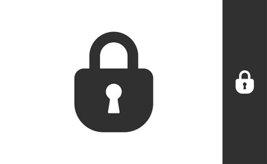 Lock icon, security symbol. Padlock pictogram.