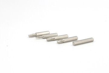 Screw driver bit verities on white background