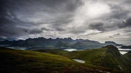 looking out at lofoten landscape