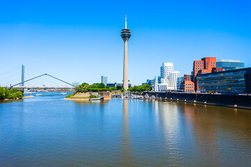 Naklejka premium Medienhafen Media Harbour district, Dusseldorf