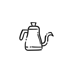 Coffee jar, cafeteria and coffee shop doodle icon. Hand drawn illustration.