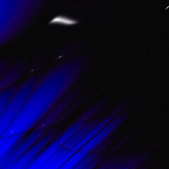 Night volumetric 3D abstract space with black and blue color