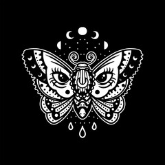 Fototapeta na wymiar butterfly tattoo vector design