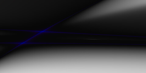 3D abstract space with black and blue color