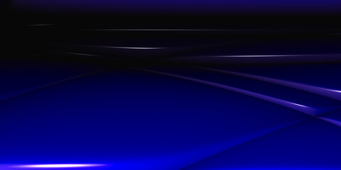 Volumetric 3D abstract space with black and blue color