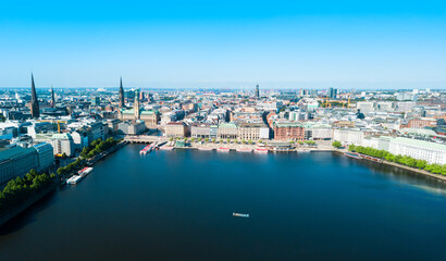 Fototapeta premium Hamburg city centre view, Germany