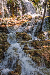 Obraz premium Krka National Park. Waterfall and wild landscape at famous tourist attraction in Croatia