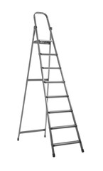 Modern metal stepladder isolated on white. Construction tool