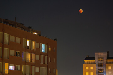 Total lunar eclipse on July 27 2018 seen from Zadar in Croatia