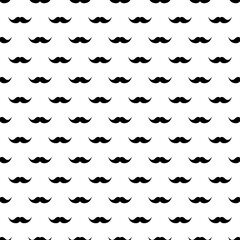 Seamless pattern with mustache. Vintage retro moustache. Facial hair. Hipster beard. Vector illustration.