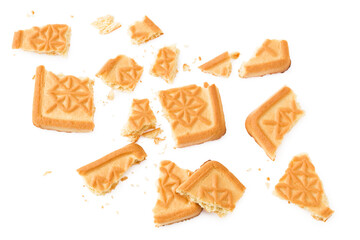 cookies isolated on white background. Sweet biscuits. top view