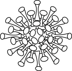 Coronavirus, 2019-nCoV, Covid-2019, Covid-19. Dangerous Coronavirus. Isolated Vector Icon.