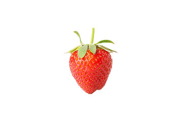 Tasty red strawberry isolated on white background. Summer berry