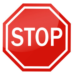 Red stop sign, on a white background. A symbol of stopping motion stop. Red stop sign icon with text flat icon for apps and websites.