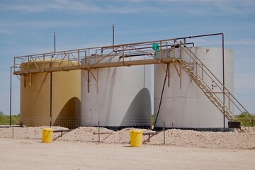 Three oil storage tank batteries