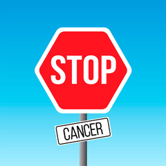 Stop cancer sign. Illustration