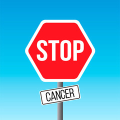 Stop cancer sign. Illustration