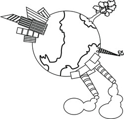 Planet earth, vector picture, background, logo