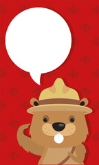 canada day celebration card with beaver