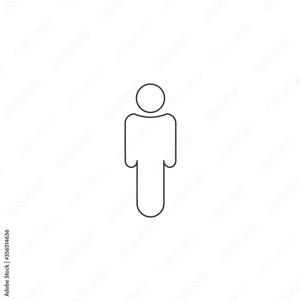 Poster man or person icon in linear style. user icon. stock vector illustration isolated on white backgroun
