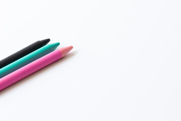 Crayons on white background