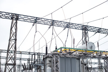 Electrical substation equipment. Transformers, disconnectors. Power engineering
