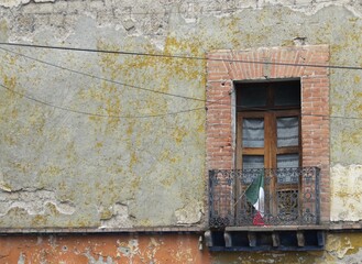 Rustic historic wall in Mexico city