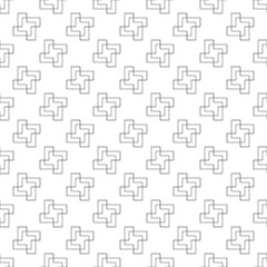 Crosses wallpaper. Repeated figures background. Seamless surface pattern design with signs. Mosaic motif. Ethnic ornament. Digital paper, page fill, web designing, textile print. Vector illustration.