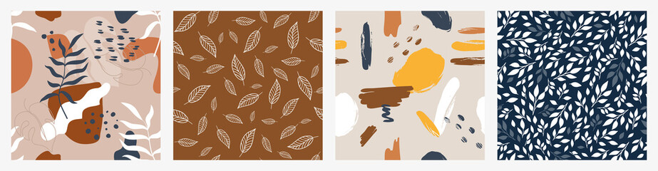 Seamless vector hand drawn pattern. Trendy boho texture