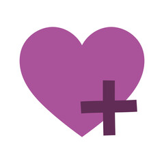 Obraz premium medical heart cross health care isolated design icon