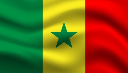 Flag of Senegal background template.