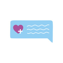 medical speech bubble talk chat support isolated design icon
