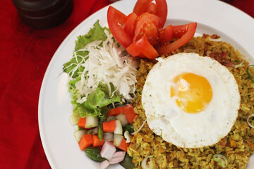 fried rice with egg and vegetable