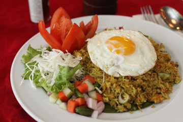 fried rice with egg and vegetable