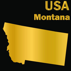 USA Montana outline map vector