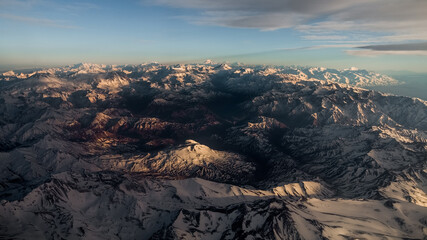 Cordillera de los Andes vista desde un avión