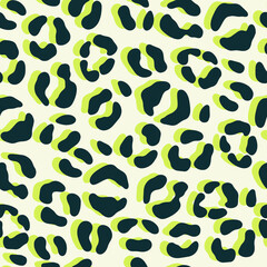 Leopard seamless pattern design. Vector chic animal colorful print.