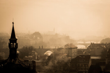 Fog Prague Vltava