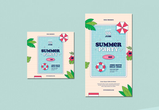 Summer Party Social Media Layouts