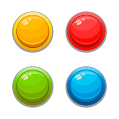 Set of colorful buttons. Vector icons. For applications, sites. Round shape