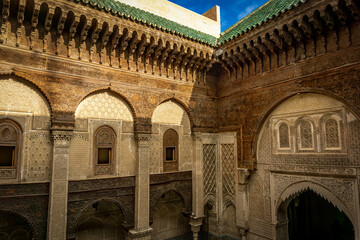 Fototapeta premium Al Attarine Madrasa Ancient is a traditional Quran reading and teaching school in Morocco.