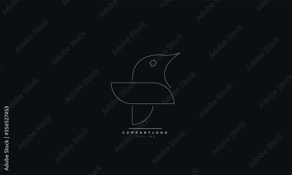 Wall mural creative and modern yet simple bird logo design